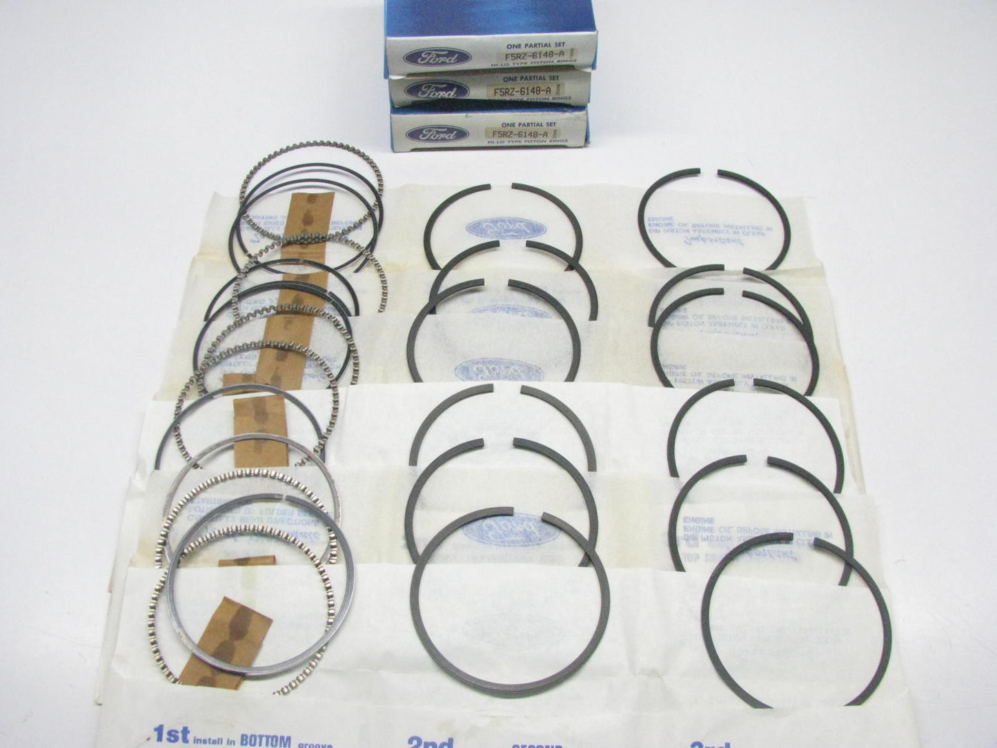 NEW - OEM Ford F5RZ-6148-A Full Piston Ring Set - Standard 1995-1999 2.0L-L4