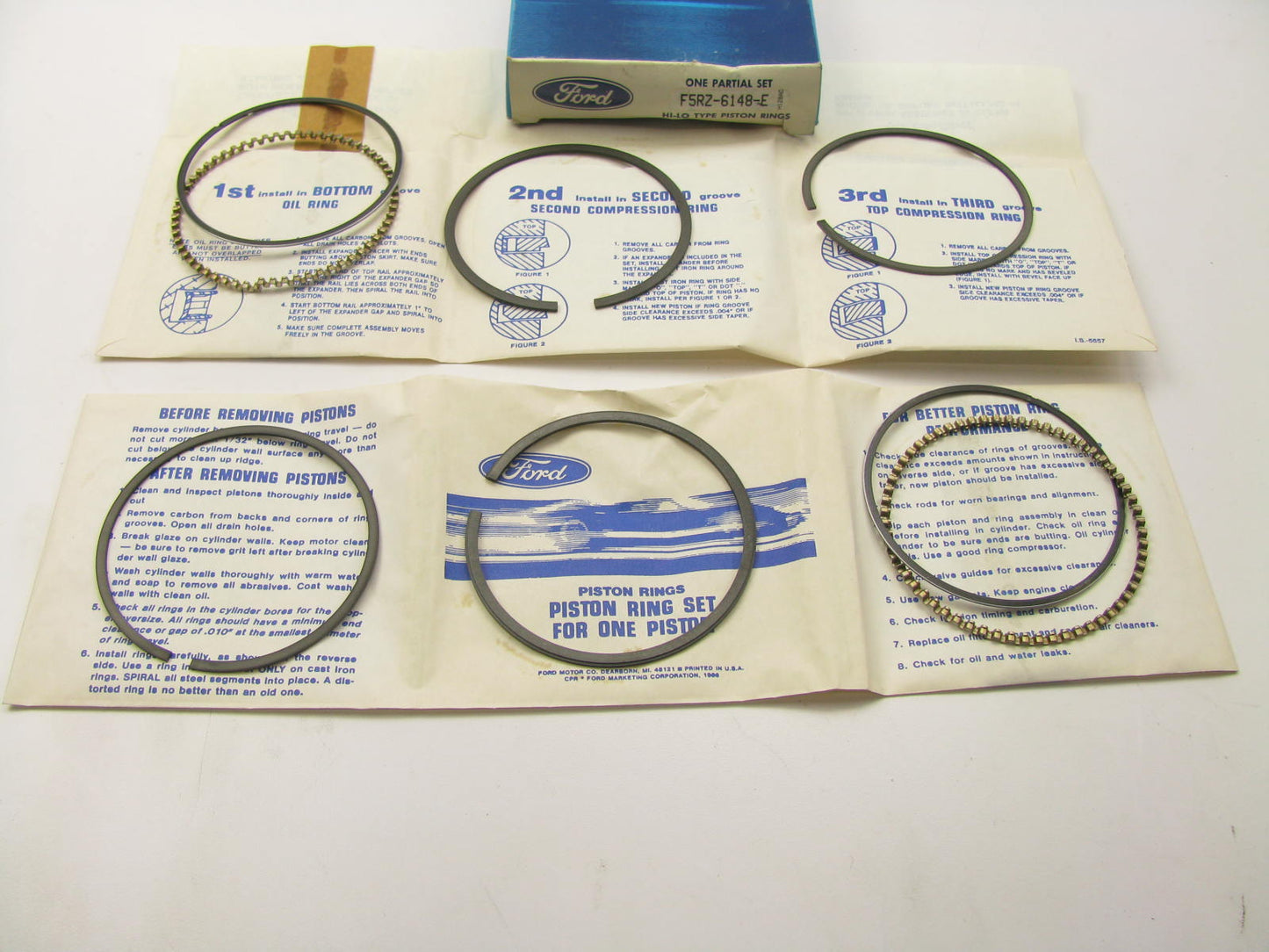 NEW - OEM Ford F5RZ-6148-E Partial Piston Ring Set - STD 1995-2002 2.5L-V6