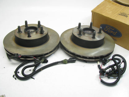 DAMAGED INSULATION - (2) OEM Ford Front Brake Rotor & Hub 95-01 Explorer 4WD ABS