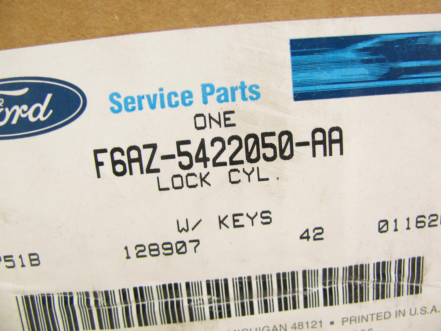 NOS OEM Ford F6AZ-5422050-AA Ignition Lock Cylinder & Door Lock Kit W/ 2 Keys