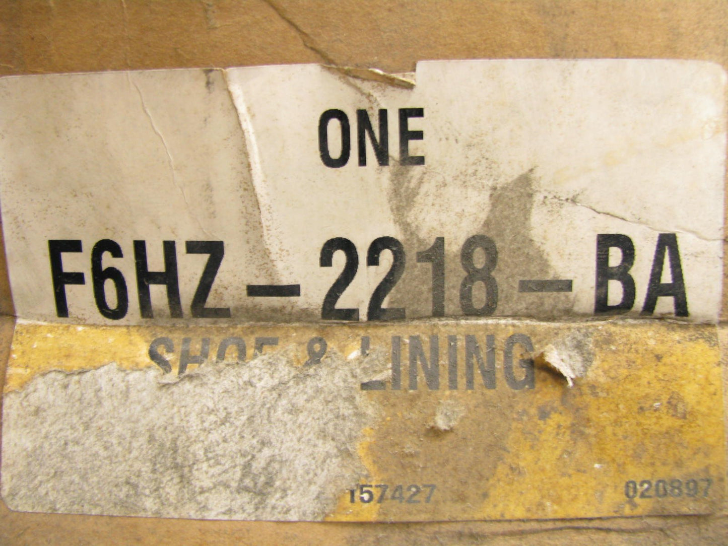 NEW OEM Ford F6HZ-2218-BA Drum Brake Shoe - Rockwell R202 SR2024707QP 16.5''x7''