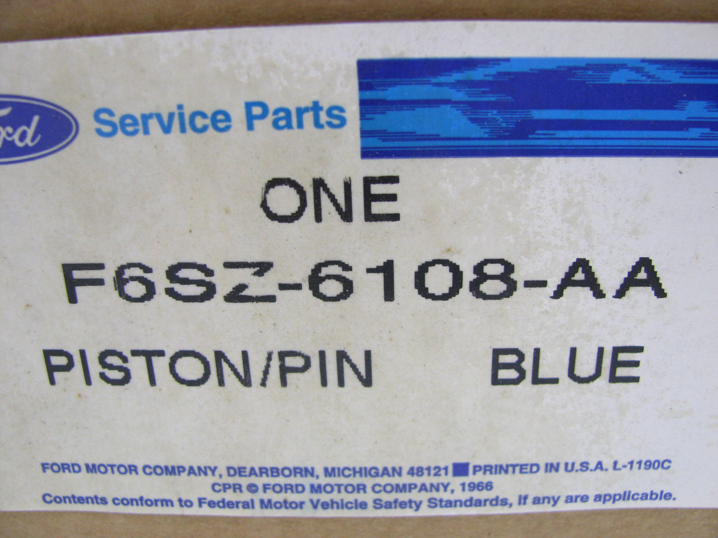 NEW - OEM Ford F6SZ-6108-AA Engine Piston - Standard 1989-1995 3.8L-V6