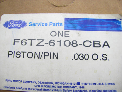 NEW - OEM Ford F6TZ-6108-CBA Engine Piston 0.030'' Oversize - 4.9L 300 I6