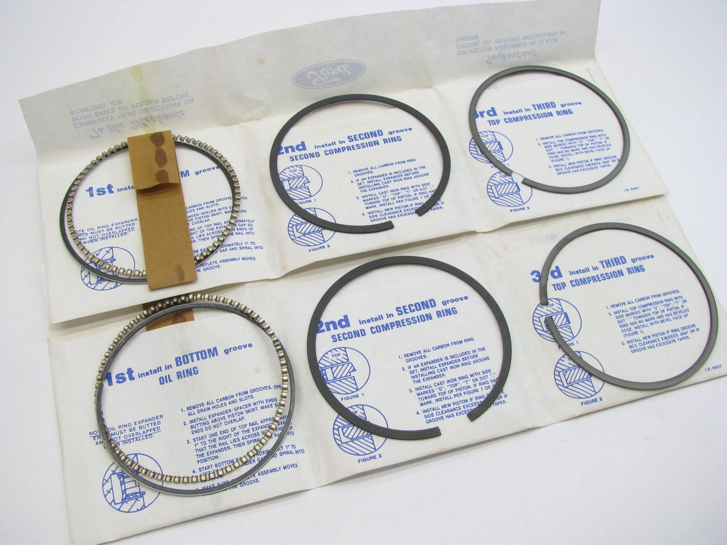 Ford F6ZZ-6148-D Piston Rings - 040 Oversize Ford 4.2L 3.8L V6 - DOES 2 PISTONS