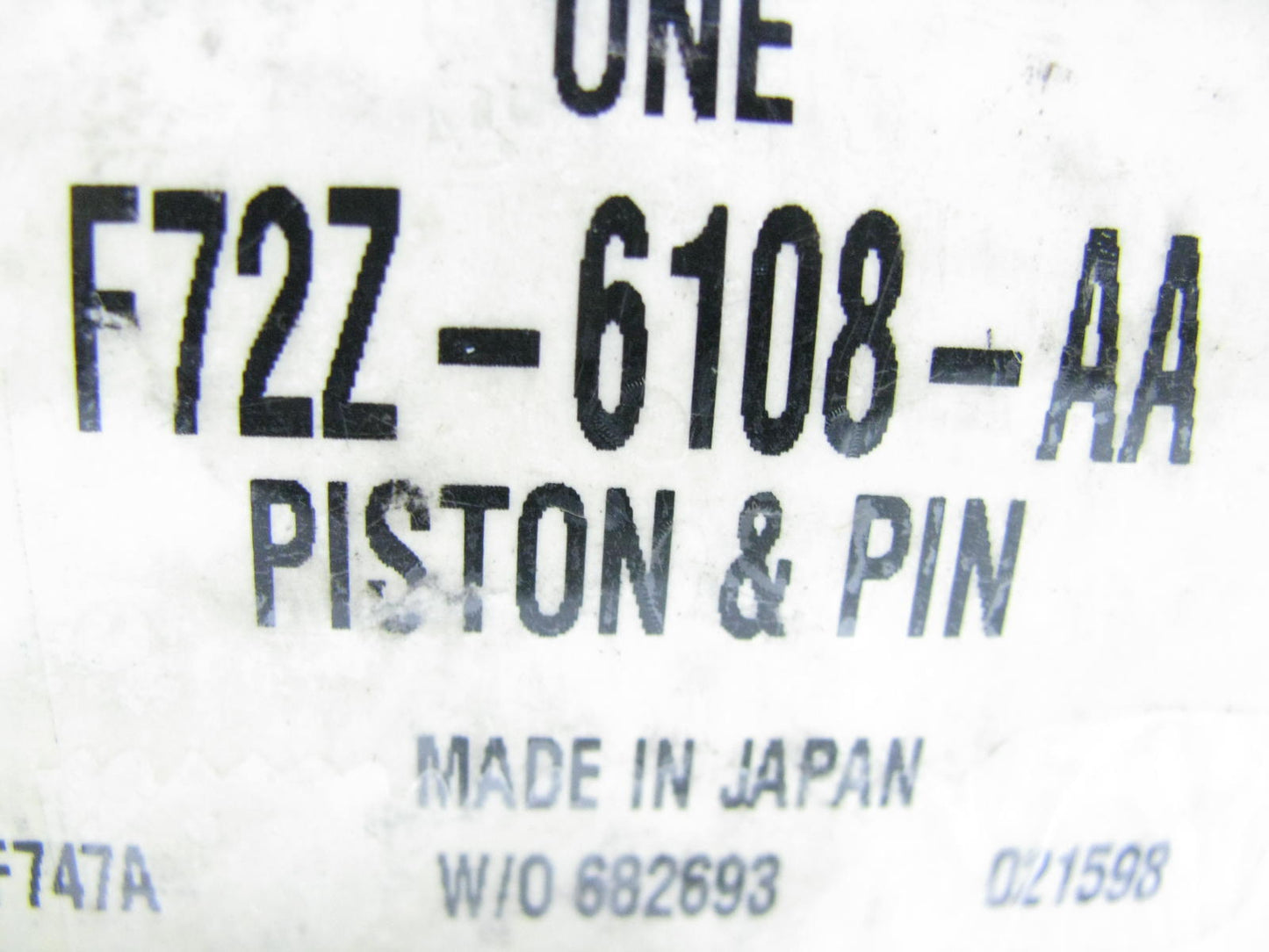 NEW - OEM Ford F72Z-6108-AA Engine Piston - Standard 1995-1997 Probe 2.0L-L4