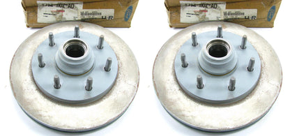 (2) NEW OEM Ford F75Z-1102-AD Front Disc Brake Rotors & Hubs 97-99 F-250 RWD