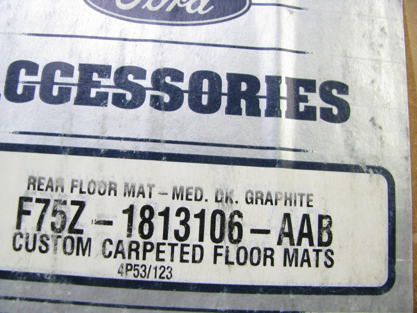 OEM Ford Rear Full Width Floor Mat F75Z1813106AAB Med. Dk. Graphite For 99 F-150