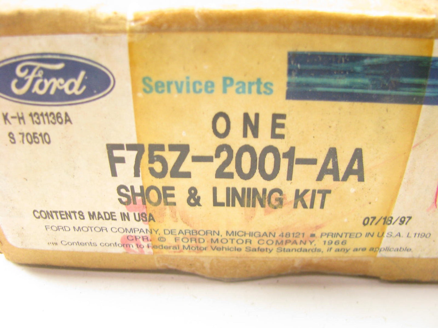 New Genuine OEM Ford F75Z-2001-AA FRONT Disc Brake Pads