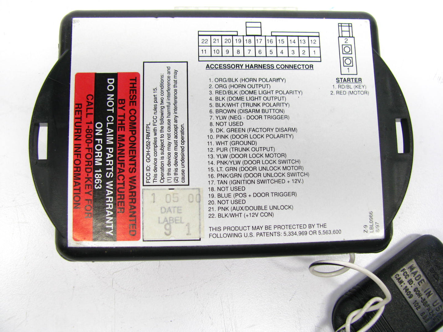 NEW - OEM Ford F7AZ-54220K51-AA Universal Remote Keyless Entry System