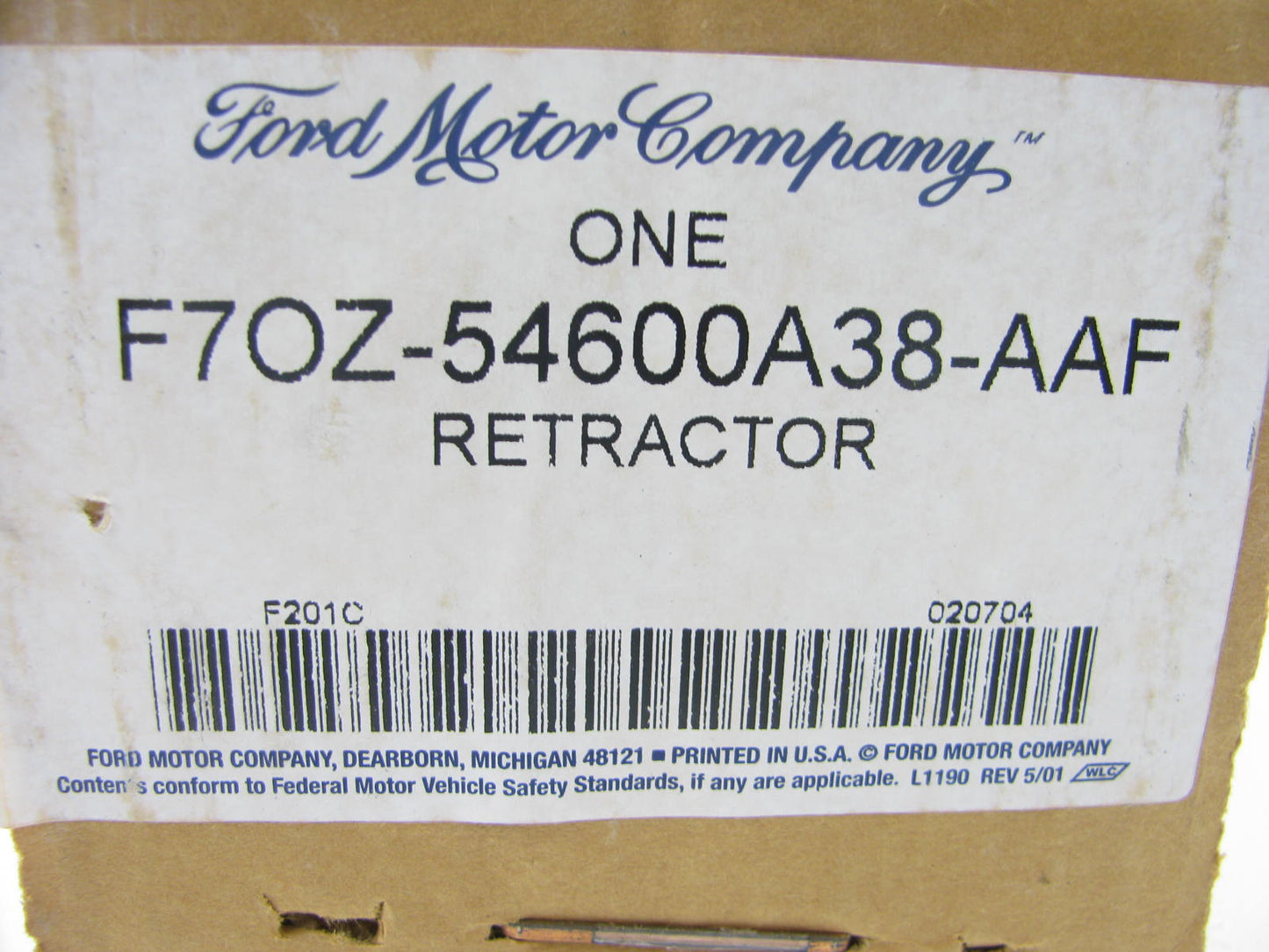 NEW - OEM Ford F7OZ-54600A38-AAF Rear Right Seat Belt Retractor 1998 Continental