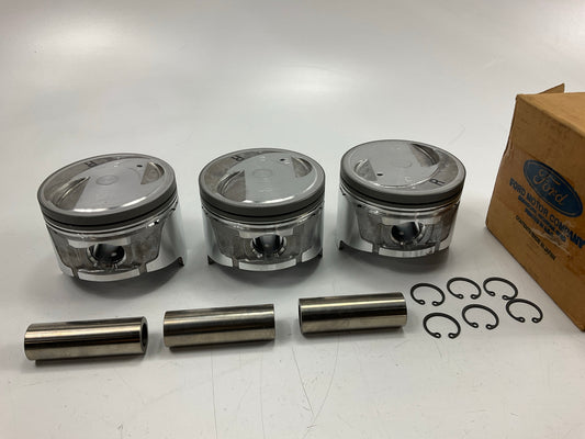(3) NEW - OEM Ford F7XZ-6108-EA Engine Piston GRADE 3 1997-98 Villager 3.0L-V6