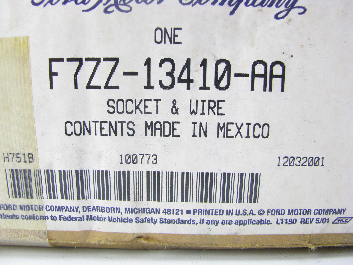 NEW - OEM Ford F7ZZ-13410-AA Tail Light Lamp Wiring Harness - UNKNOWN FITMENT