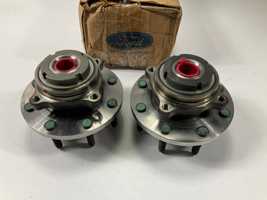 (2) NEW - OEM FORD FRONT Wheel Hub & Bearing W/O ABS W/ Single Wheel 4WD