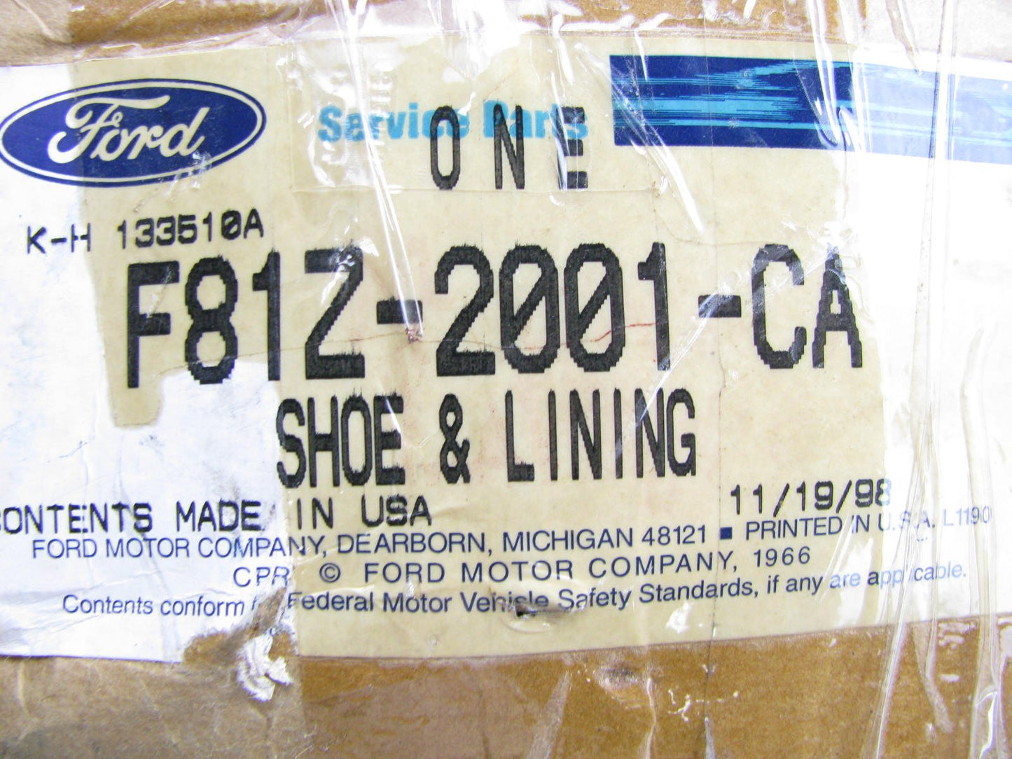 NEW GENUINE OEM Ford F81Z-2001-CA Brake Pads 1999-2004 F-450 F-550 Super Duty