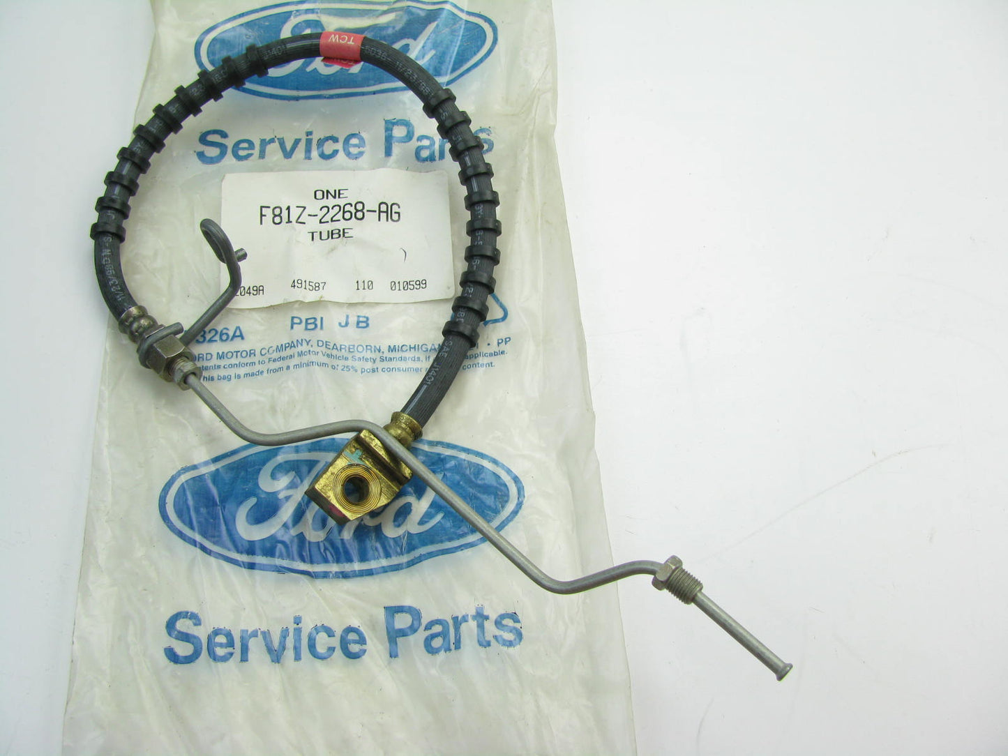 OEM Ford F81Z-2268-AG Rear Left Brake Hose Line 1999-2000 F-350 2000 F-250 S/D