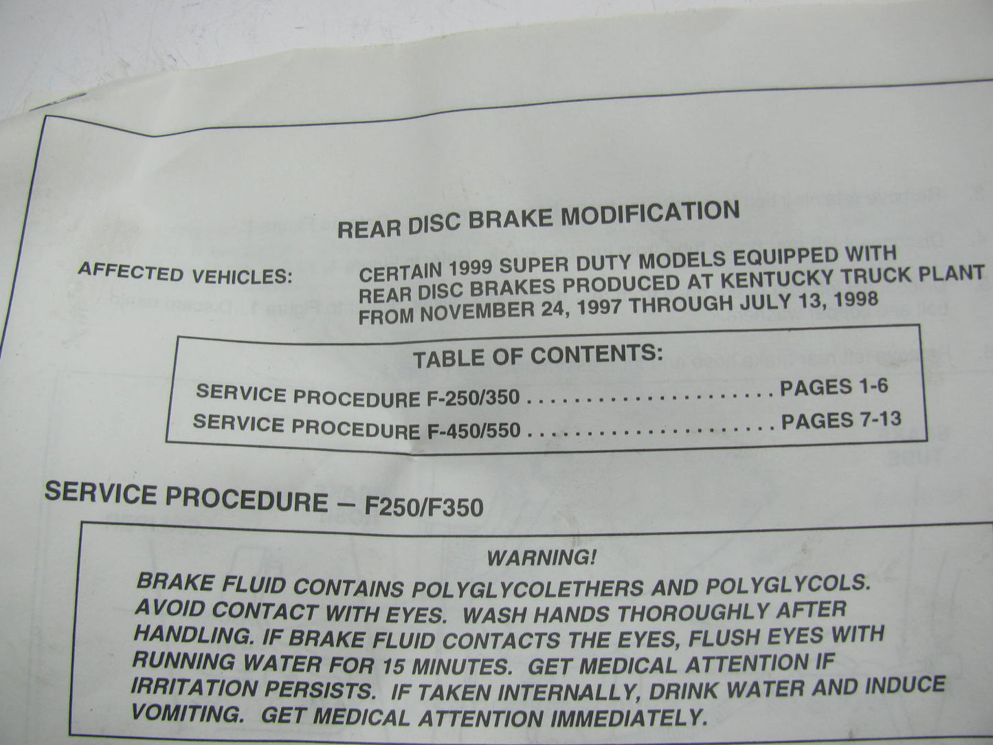 NEW - OEM Ford F81Z-2A753-BB Rear Disc Brake Mod Kit 99-04 F-250 F-350