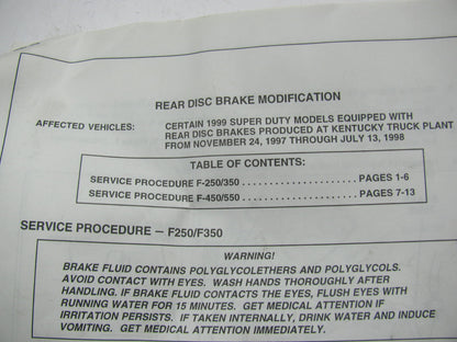 NEW - OEM Ford F81Z-2A753-BB Rear Disc Brake Mod Kit 99-04 F-250 F-350