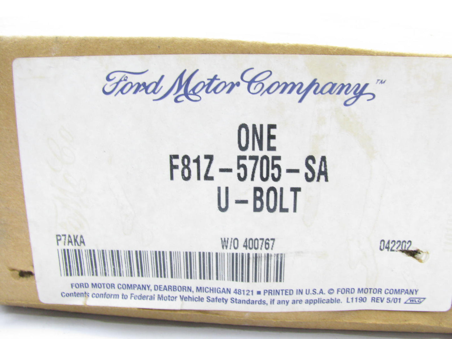 NEW - OEM Ford F81Z-5705-SA Leaf Spring U-Bolt, 4-5/8'' OC, 5/8'' DIA, 11'' HIGH