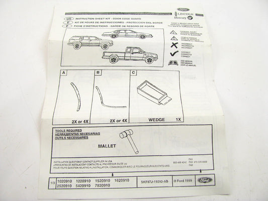 NEW - OEM Ford F87Z-5420910-CA Door Edge Molding Kit 1992-2001 Explorer (2-Door)