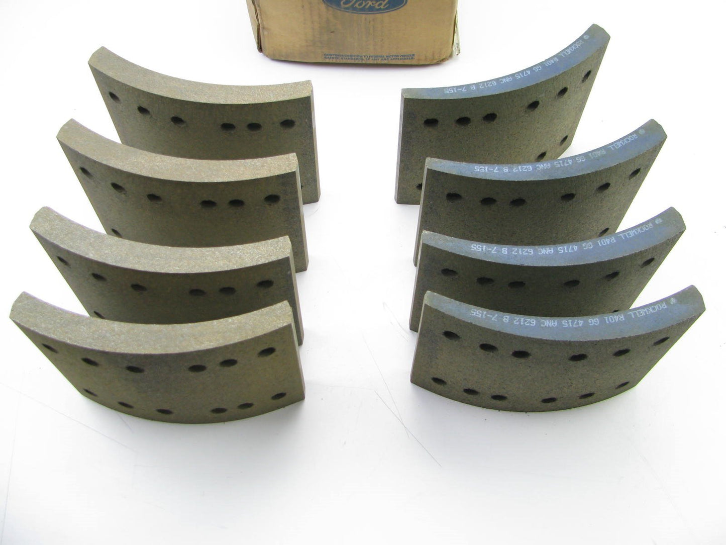NOS Ford F8HZ-2007-FA HEAVY DUTY 16.5'' X 6'' Truck Drum Brake Shoes Lining # 4715