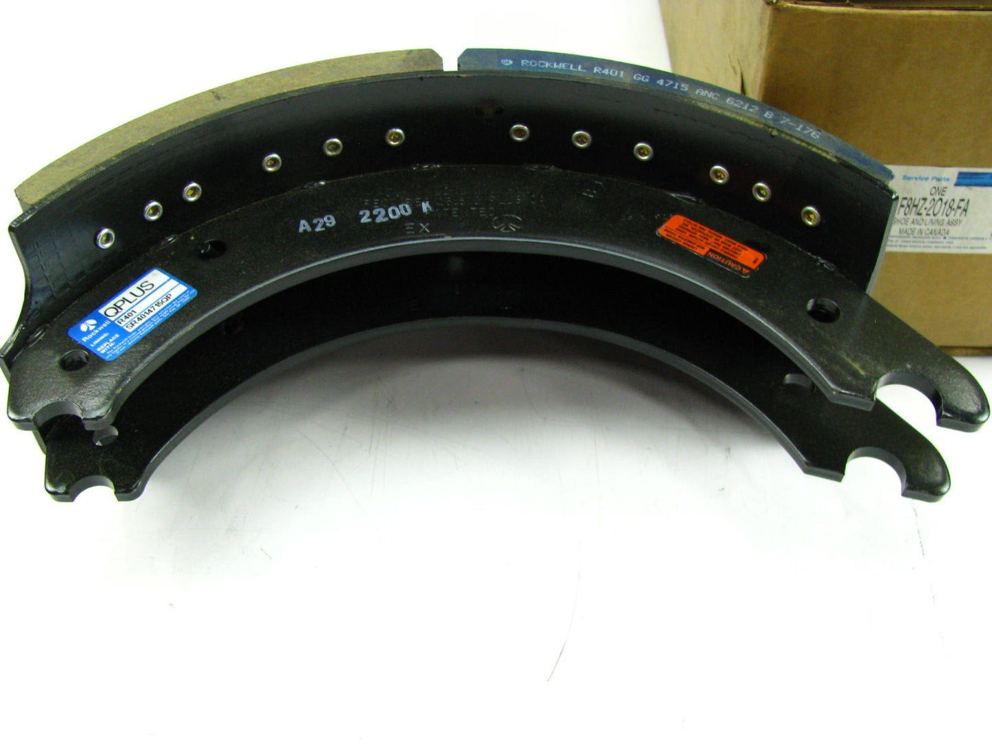 NEW - OEM Ford F8HZ-2018-FA Rockwell Q Plus Drum Brake Shoe - 16-1/2'' X 6''