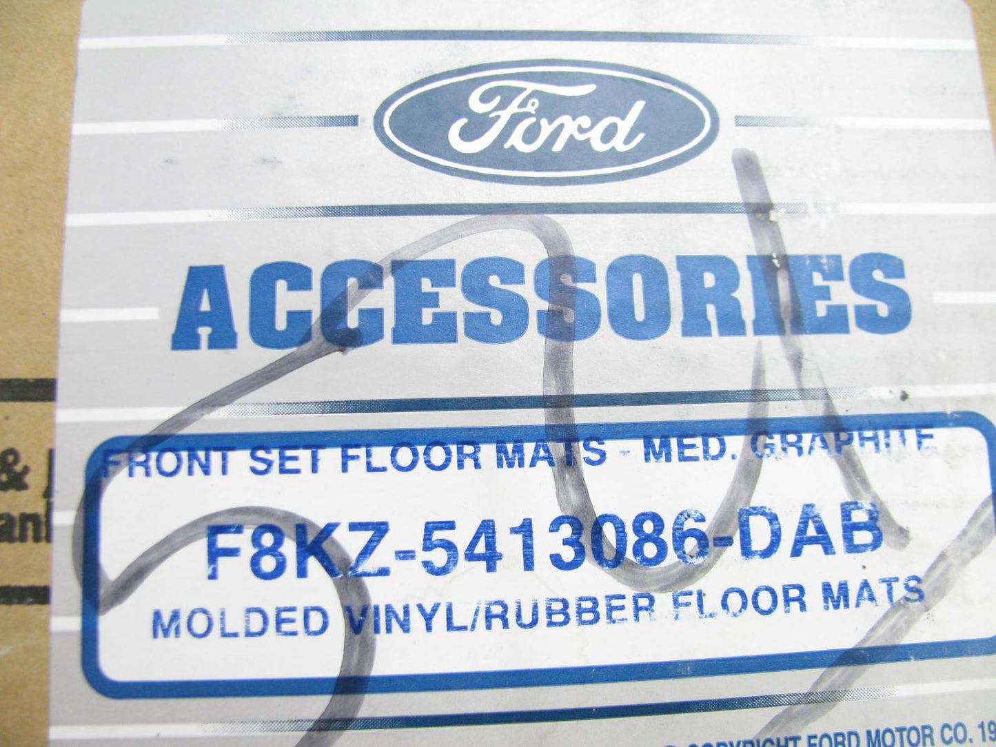 NEW - OEM Ford F8KZ-5413086-DAB Front Molded Floor Mats For 1998 Mercury Tracer