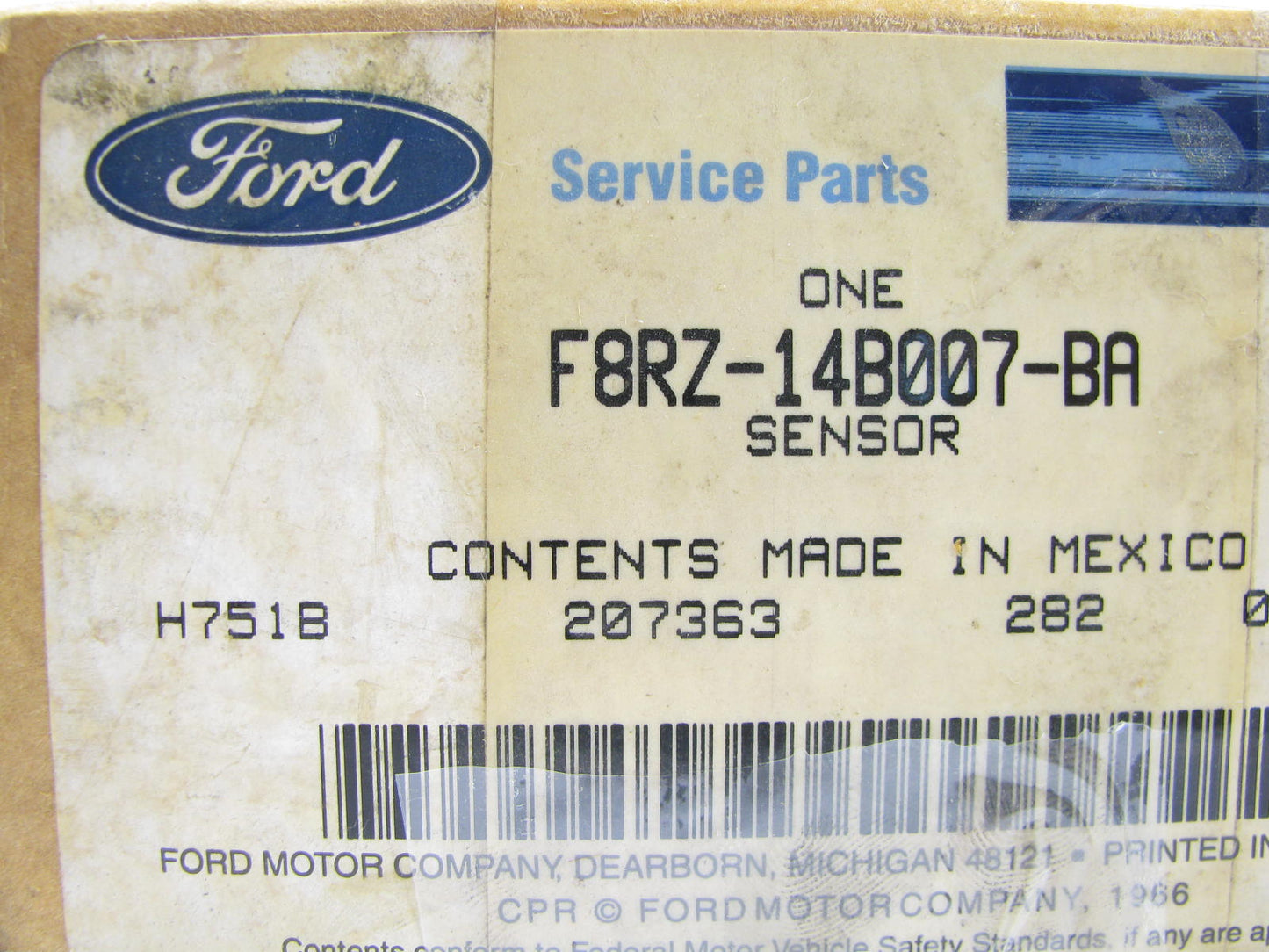 NEW GENUINE OEM Ford F8RZ-14B007-BA REAR SRS Crash Sensor 97BB-14B007-BA