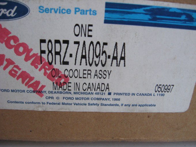 NEW - Genuine OEM Ford F8RZ-7A095-AA Auto Trans. Oil Cooler 1999-2002 Cougar V6