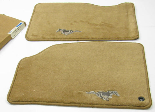 NOS - OEM Ford F8ZZ-6113086-CAD Front Carpet Floor Mats, Saddle 1994-98 Mustang