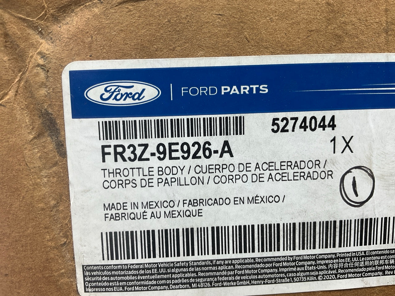 NEW - OEM Ford FR3Z-9E926-A Fuel Injection Throttle Body