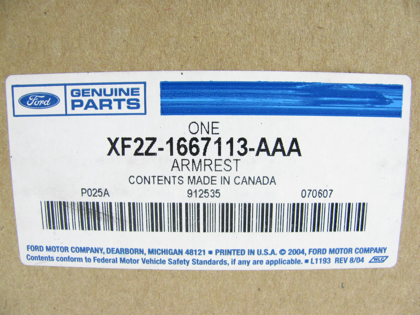 NEW - OEM Ford XF2Z-1667113-AAA Parchment Front LEFT Seat Armest 99-03 Windstar