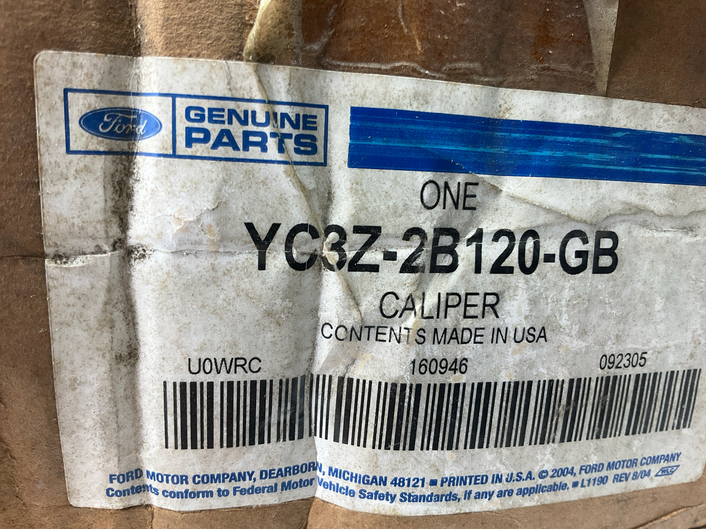NEW - OEM Ford YC3Z-2B120-GB Right Disc Brake Caliper