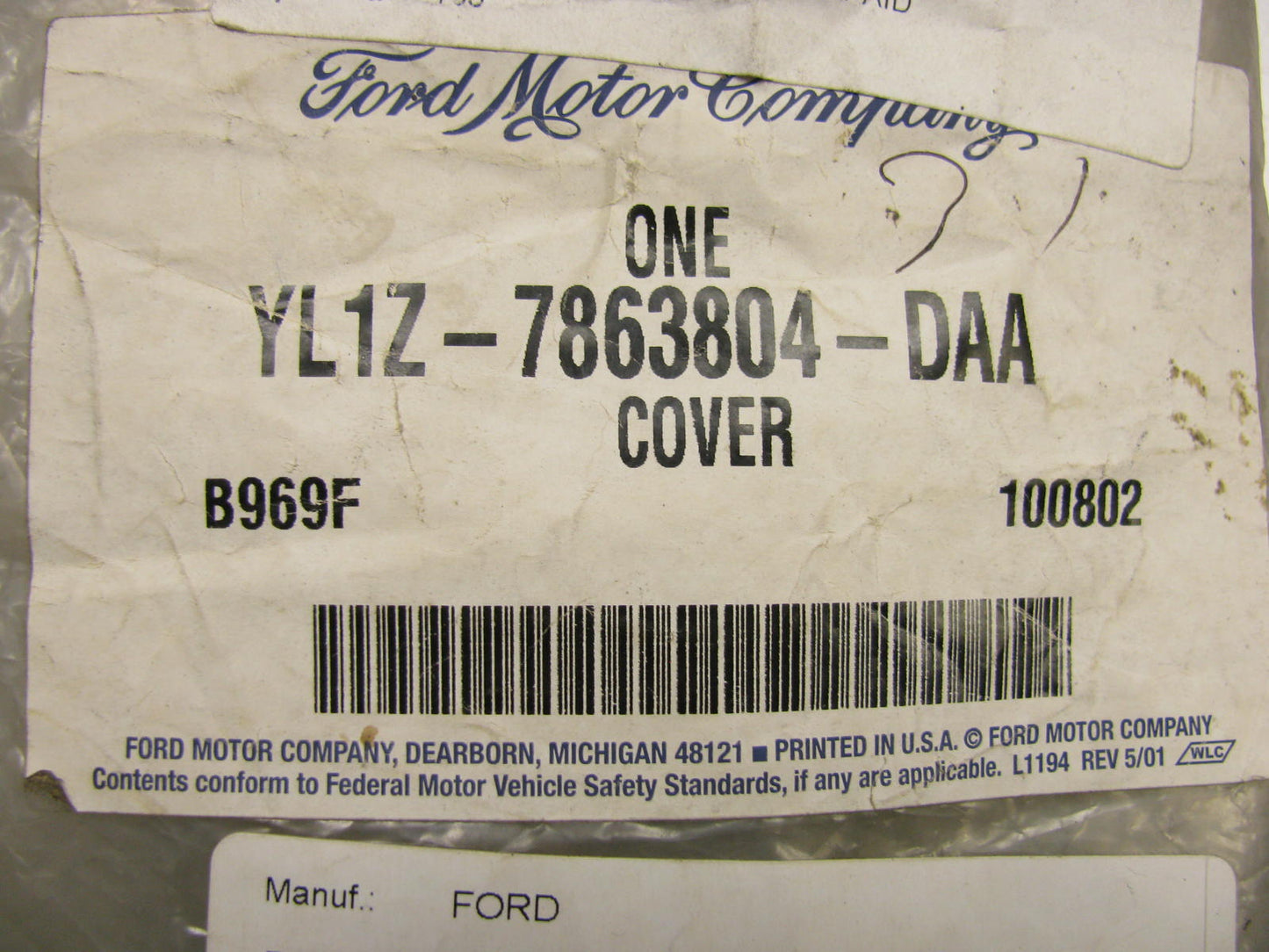 NEW - OEM Ford YL1Z-7863804-DAA 3rd Row Seat Cover 00-02 Expedition Eddie Bauer