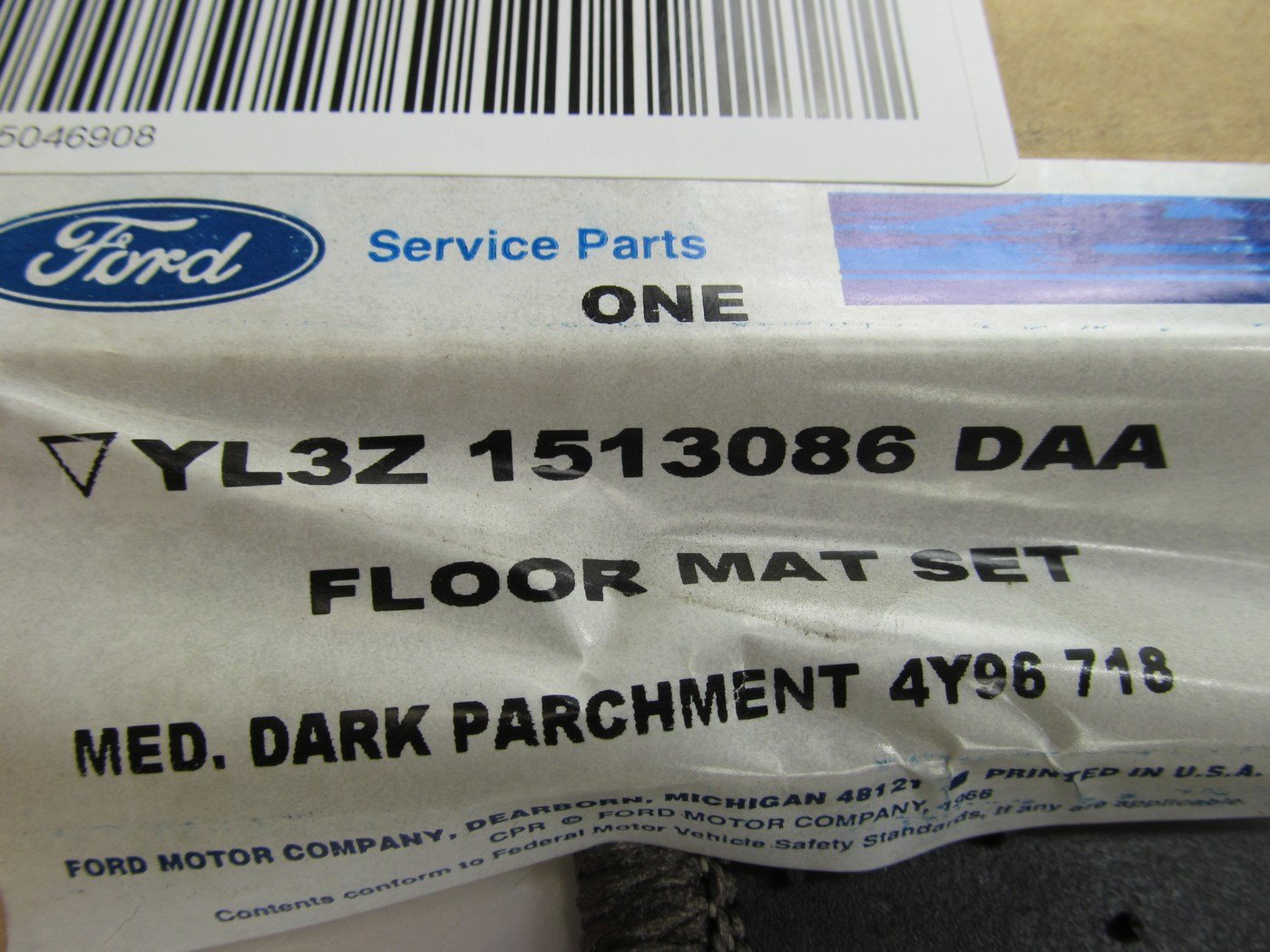 Medium Dark Parchment Brown NOS OEM Ford Floor Mat Set YL3Z-1513086-DAA