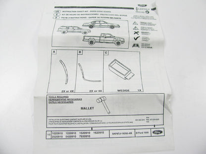 OEM Ford Matte Black 4pc Door Edge Guard Kit YS4Z5420910BA For 00-04 Focus Sedan