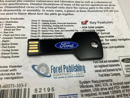 Forel USB-10038 Shop Manual - 1961 Ford Econoline, Comes On USB Drive