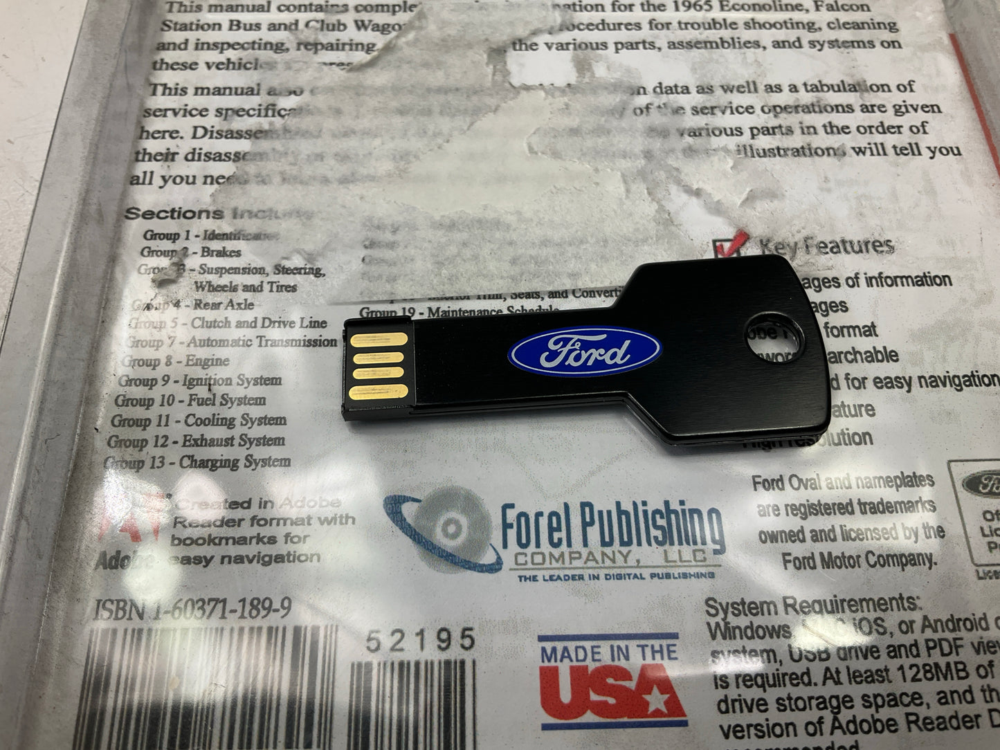 Forel Publishing USB-10039 Shop Manual - 1965 Ford Econoline, Comes On USB Stick