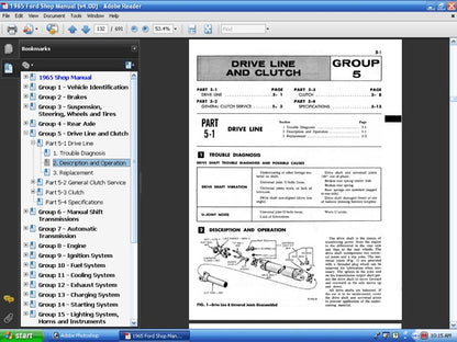 1965 Comet, Falcon, Fairlane, Mustang Shop Manual (USB) USB10002