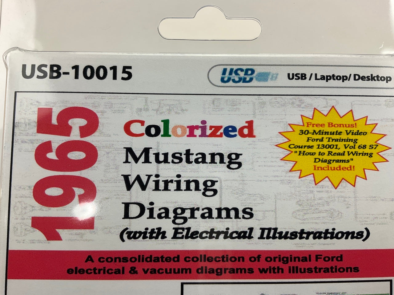 1965 Colorized Mustang Wiring And Vacuum Diagrams Manual (USB) USB10015