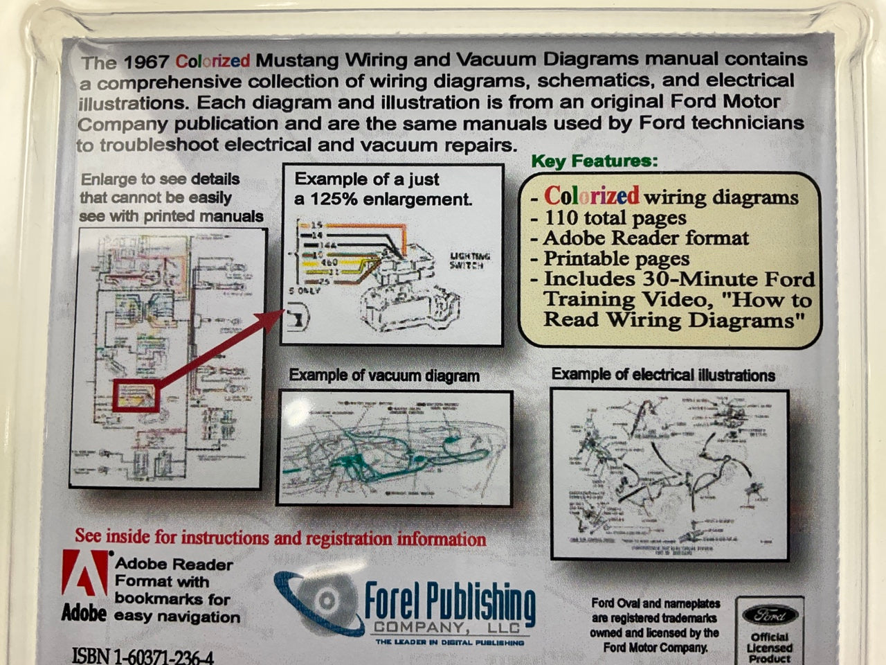 1967 Colorized Mustang Wiring And Vacuum Diagrams Manual (USB) USB10017