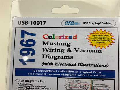 1967 Colorized Mustang Wiring And Vacuum Diagrams Manual (USB) USB10017