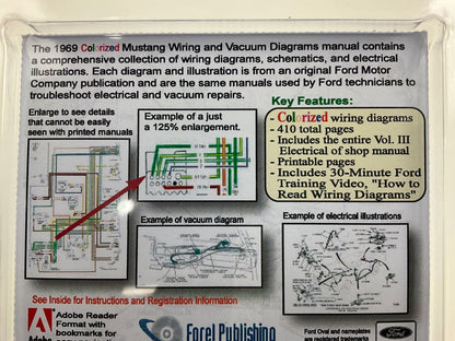 1969 Colorized Mustang Wiring And Vacuum Diagrams Manual (USB) USB10019