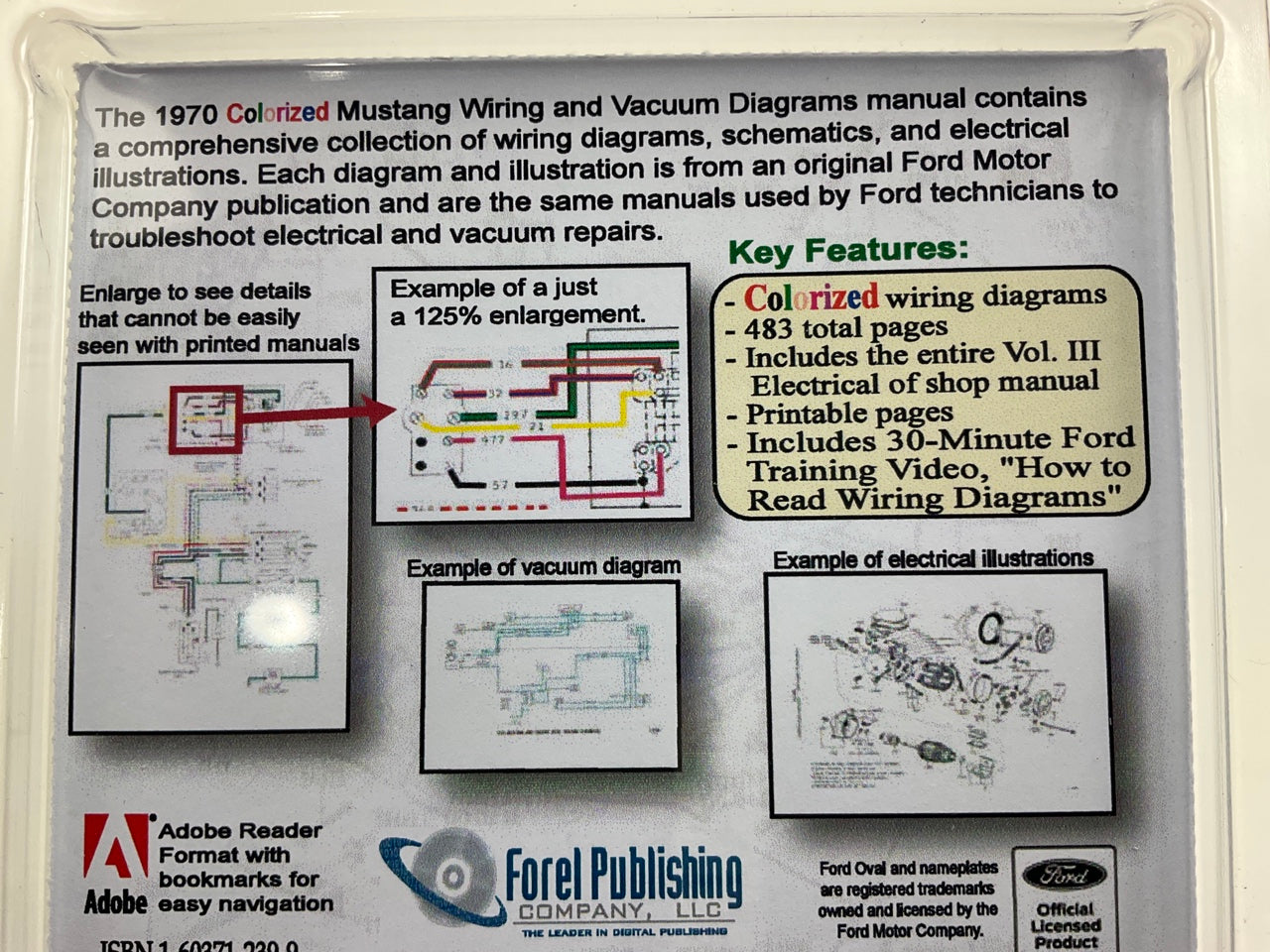 1970 Colorized Mustang Wiring And Vacuum Diagrams Manual (USB) USB10020