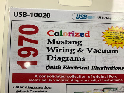 1970 Colorized Mustang Wiring And Vacuum Diagrams Manual (USB) USB10020