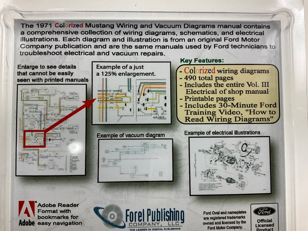 1971 Colorized Mustang Wiring And Vacuum Diagrams Manual (USB) USB10021