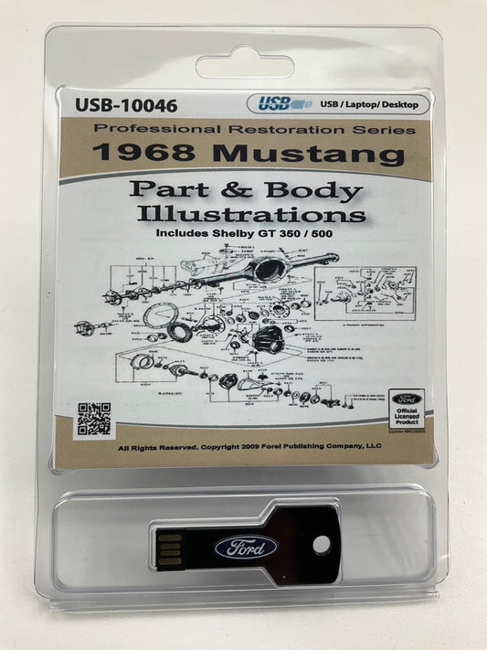 1968 Mustang Part And Body Illustrations Manual (USB) USB10046