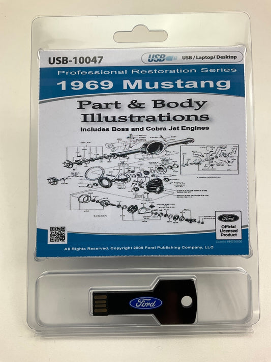 1969 Mustang Part And Body Illustrations Manual (USB) USB10047