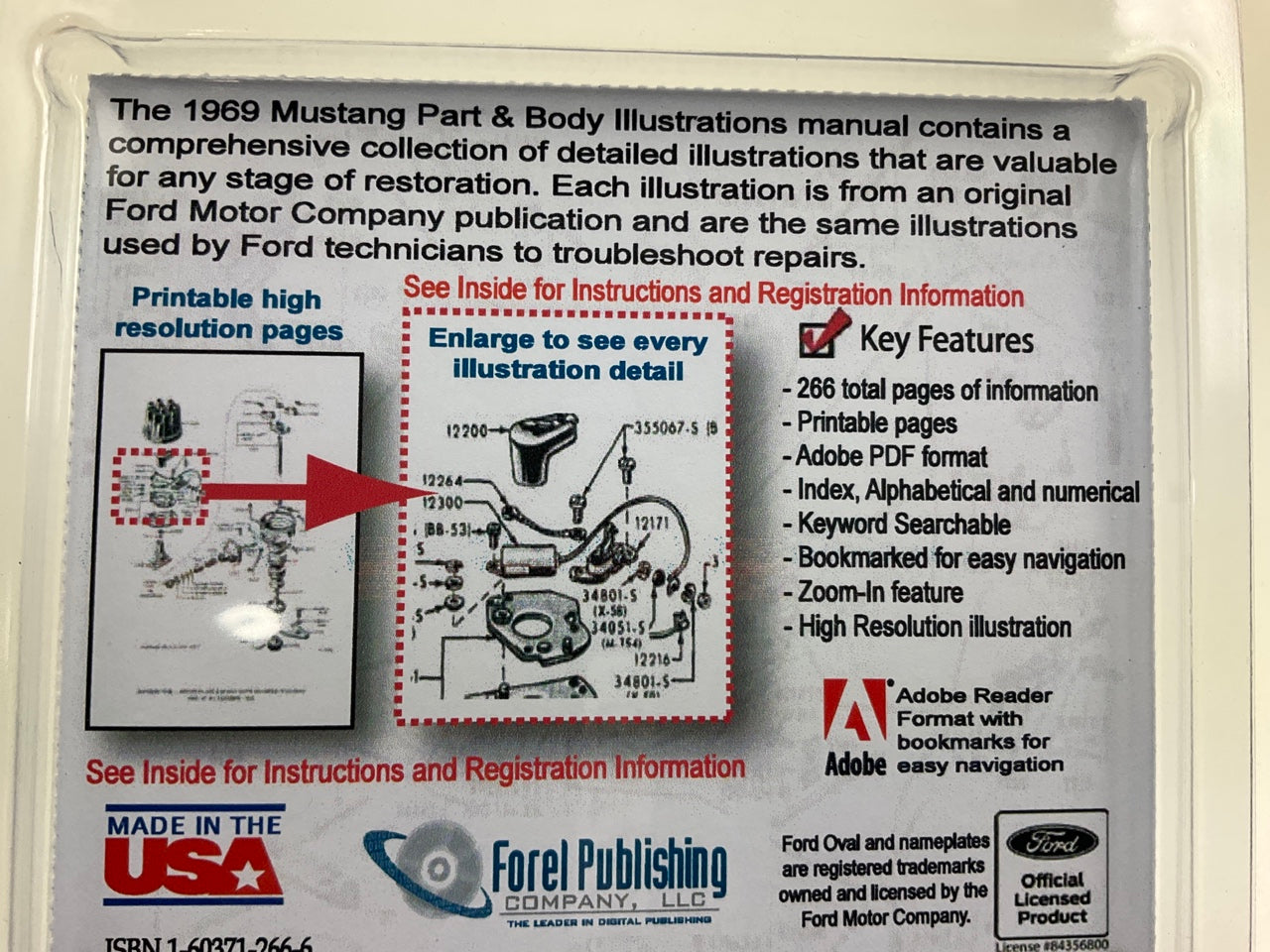 1969 Mustang Part And Body Illustrations Manual (USB) USB10047