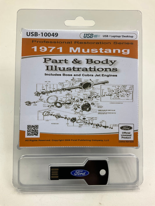 1971 Mustang Part And Body Illustrations Manual (USB) USB10049