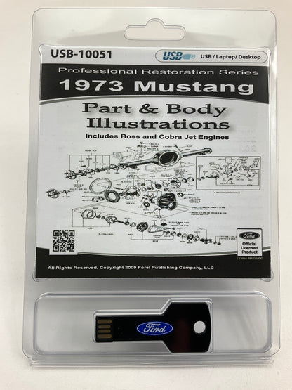 1973 Mustang Part And Body Illustrations Manual (USB) USB10051